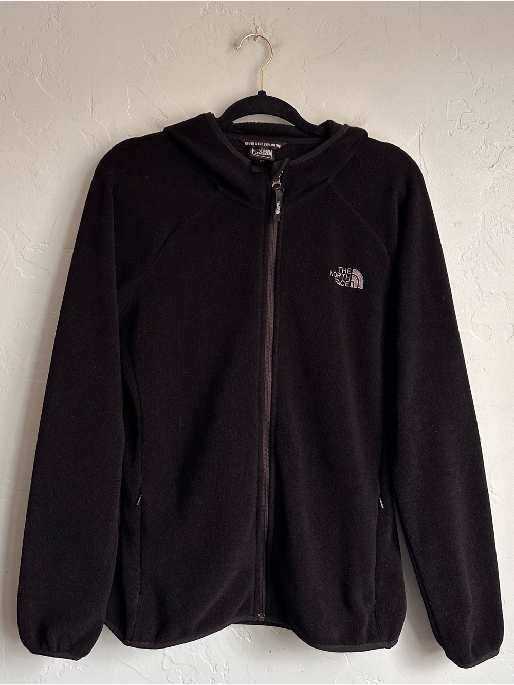 The North Face Black Lightweight Fleece Jacket with Hood